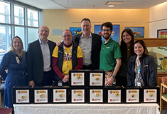 LEGO Discovery Center and Boston Bruins bring <br>care packages to children at Mass General for Children